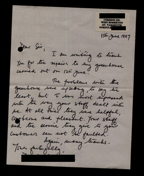 Customer Letter